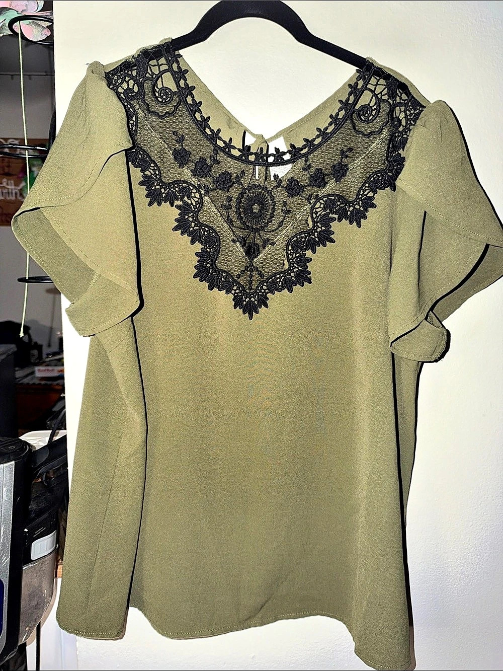 SHEIN Lace Detail Blouse